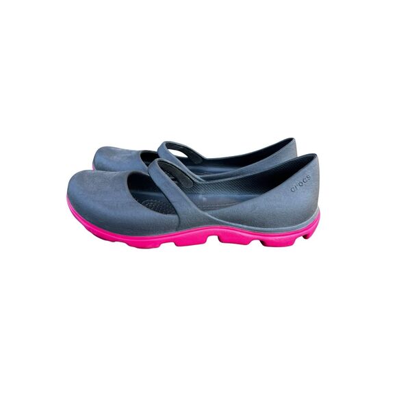 Crocs Mary Jane Duet Black Pink Slip On Shoes woman’s 10 - Picture 1 of 6